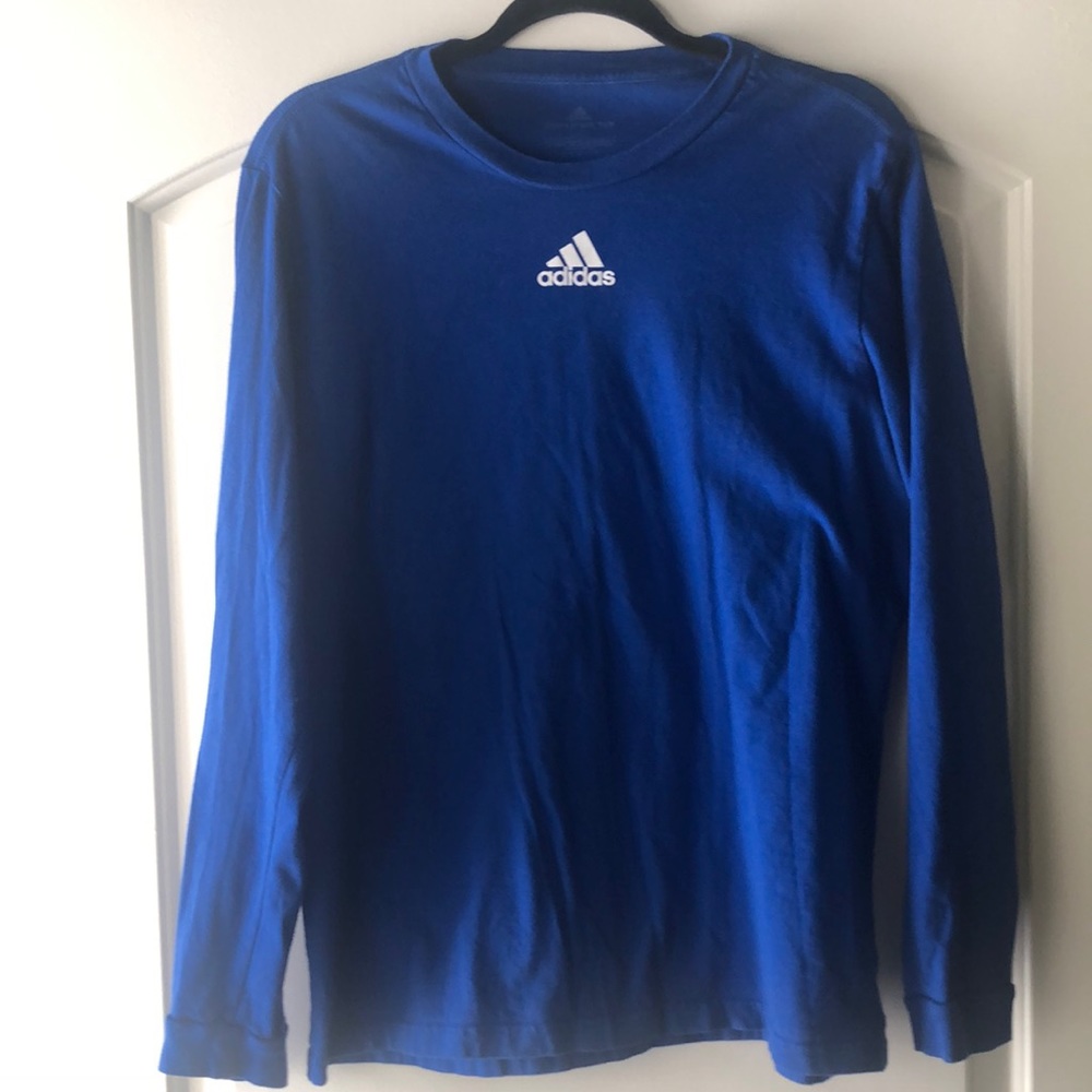 Mens Adidas Royal Blue Long Sleeve Tee Shirt